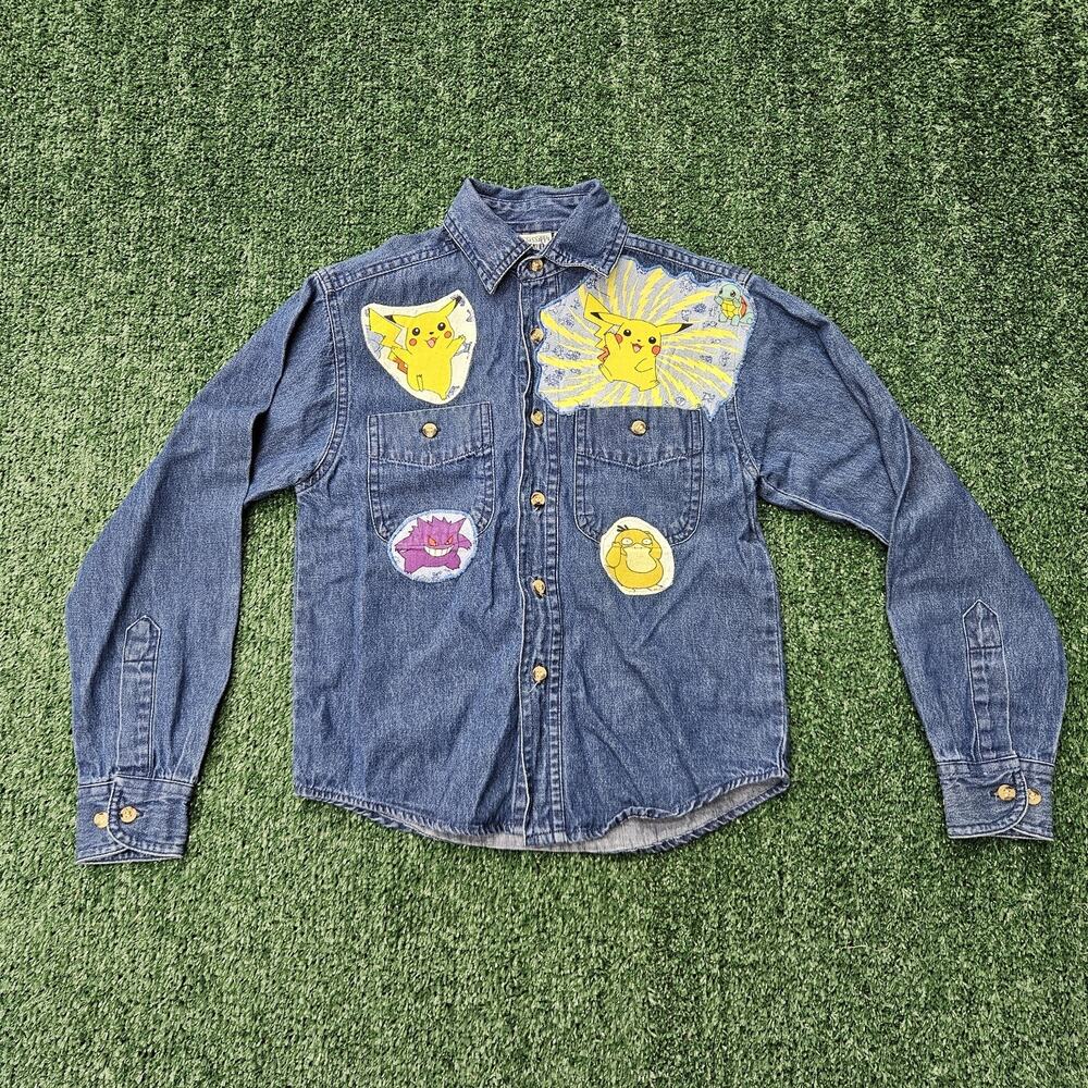 Mississippi River Blues Denim Pokemon Shirt Youth Size Small 6/7
